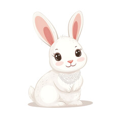 Obraz premium Adorable Bunny with Delicate Lace Decoration