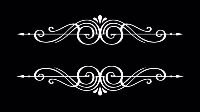 Elegant White Flourish Dividers Classic Ornamental Design Elements.