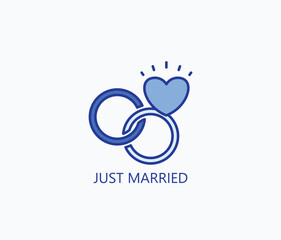 Just Married Icon Or Logo Isolated Vector Illustration