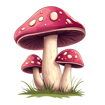 Adorable Mushroom Character Cartoon Vector