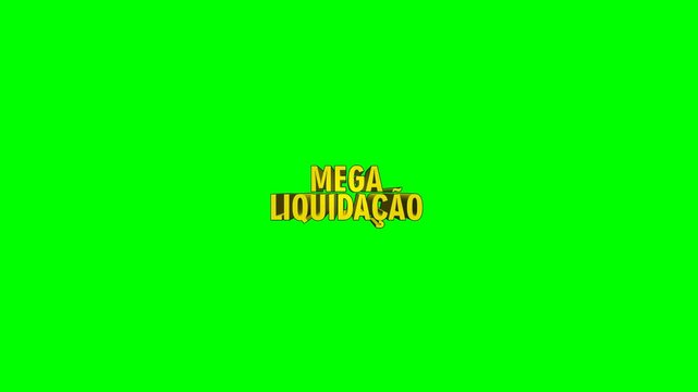 3D effect text, with the word: &ldquo;EXCLUSIVE&rdquo; in Brazilian Portuguese, with Green Background for Chroma Key Effect Editing