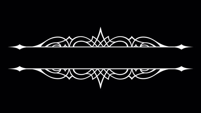 Elegant White Ornamental Divider on Black Background for Text or Design Element.
