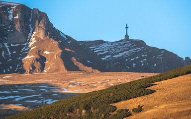 The Cross Heroes Monument in Bucegi Mountains in Romania