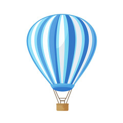 Naklejka premium Blue Hot Air Balloon Icon Illustration