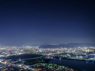屋島から見る香川県の街の夜景