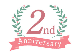 Fototapeta premium 月桂樹のかわいい2周年アイコン