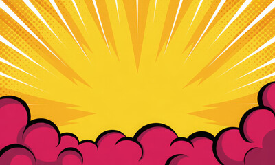 Fototapeta premium Comic cartoon cloud frame background design 