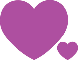 Two purple hearts one large one small love symbol Mothers Day