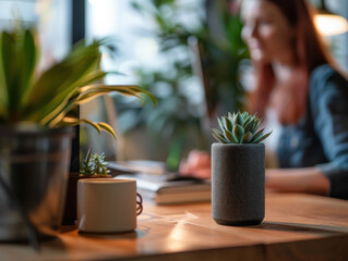Work from Home Office with Plants 
