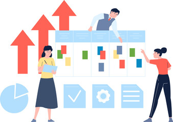 Effective project management. Team work with planning board