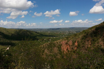 Naklejka premium mountain landscape with blue sky
