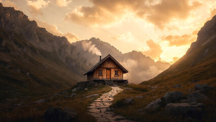 sunset in the mountains