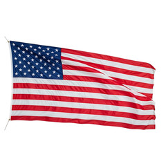 Fototapeta premium 3D American flag waving on black background with fifty white stars usa flag of united states stars and stripes