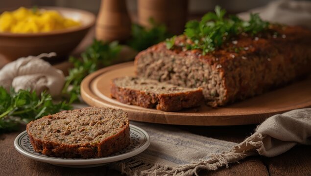 Romanian classic "Drob" - Homemade lamb and herb meatloaf