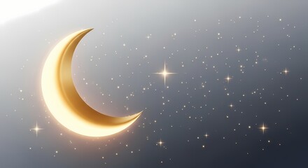 Crescent Moon Shining Brightly in the Night Sky with Stars and Celestial Bodies, AS.230226-155.jpg, a Serene Scene