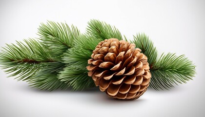 Fototapeta premium Detailed Pine Cone Illustration On White Background
