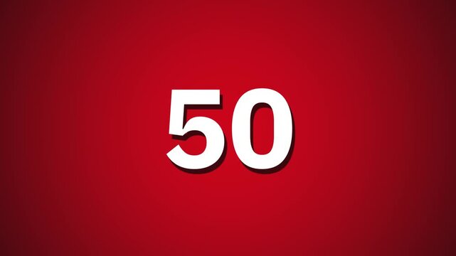  Numbers Counting Down 4K Seamless Countdown Timer Animation for Video and Digital Displays