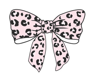 pink leopard bow design