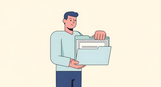 Reviewing Documents: A professional individual is meticulously examining crucial documentation within a file, embodying focus and diligence.