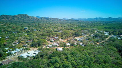 Obraz premium aerial view of Playa Grande village community Costa Rica