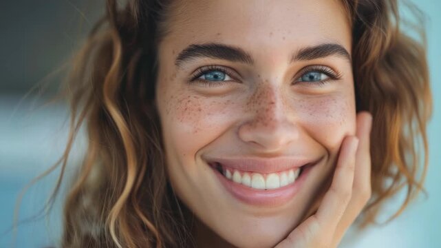 Happy woman with natural beauty.