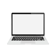 Modern Laptop Computer with Blank Screen for Technology and Business Projects