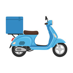 Vintage Style Electric Scooter with Top Box for Urban Commuting and Delivery