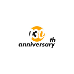Obraz premium anniversary logo design, 130th anniversary, symbol, icon, party, logo design for 130th anniversary, vector, success, illustration, birthday, symbol, background, year, congratulations, greeting, invita