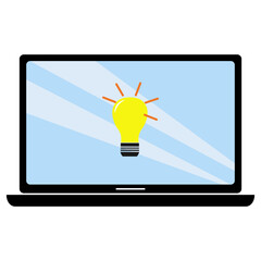 Laptop and light bulb, idea (2)