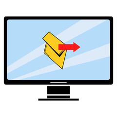 Computer and envelope, mail