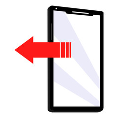 Mobile phone with red arrow, Cell phone, Network