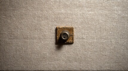 Rusty Square Door Knob on Textured Wall