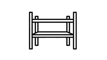 Fototapeta premium Vector illustration&nbsp;of simple line icon of a twotiered shelf or storage rack, on a transparent background