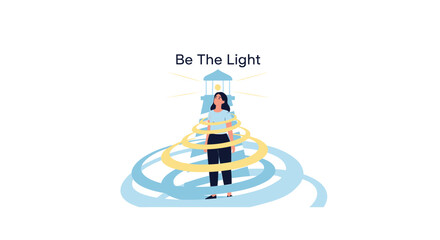 Inspirational woman with glowing light vector