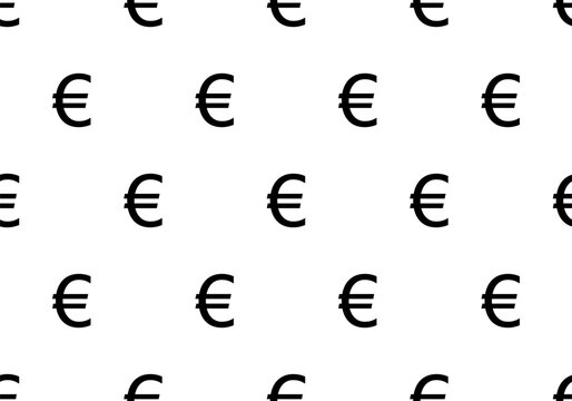 Seamless pattern with Euro symbol icon. Euro currency pattern. Background with euro sign