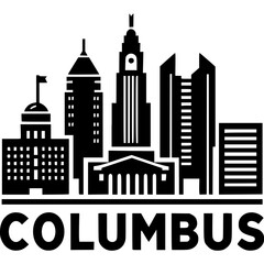 Columbus Skyline Icon Vector