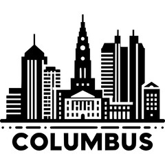 Columbus Skyline Icon Vector