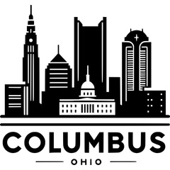 Columbus Skyline Icon Vector
