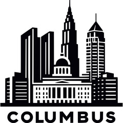 Columbus Skyline Icon Vector
