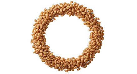 Obraz premium Circle of sesame seeds isolated on transparent background