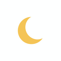 Minimalist Illustration of a Crescent Moon for Night Sky or Astronomy Themes