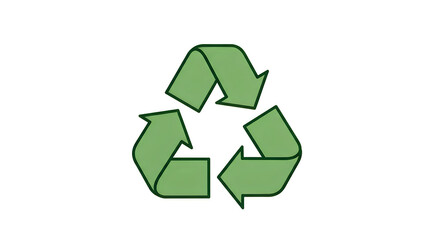 Obraz premium A green recycling symbol on a white background