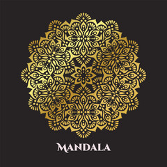 Fototapeta premium Luxury gold mandala ornamental floral decorative symmetrical design