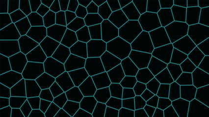 Cyan Glowing Polygonal Mesh Background on Black © weruskak