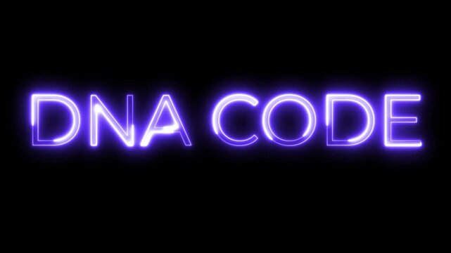 Neon Purple DNA CODE Text Animation on Black Background