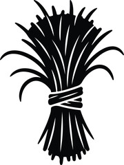 silhouette of a tied bundle of dry hay straw stalks vector design © Ummei