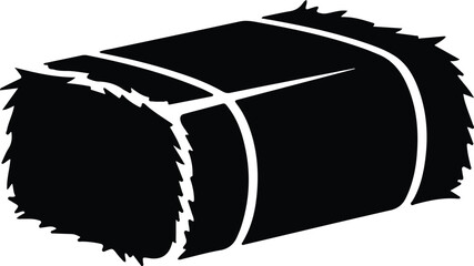 silhouette rectangular hay bale for farm harvest and agriculture vector design © Ummei