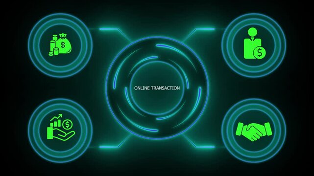 Online Transaction Financial Symbols for E-commerce and Banking finance payment