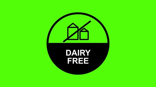 Dairy Free Label: A clean and concise dairy-free label on a vibrant green background, designed for health-conscious individuals seeking dietary information. 