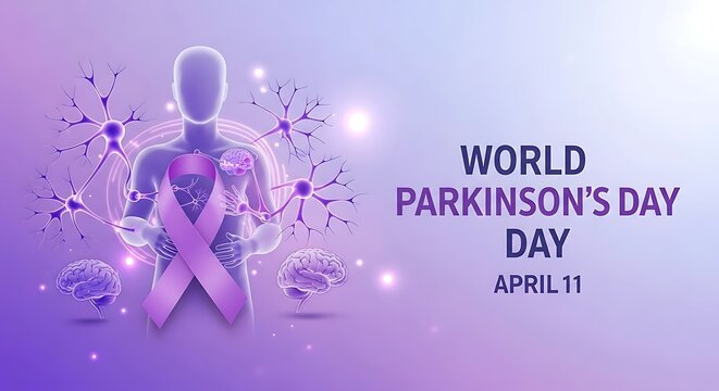 Global observance of world parkinson's day on april eleventh with awareness imagery